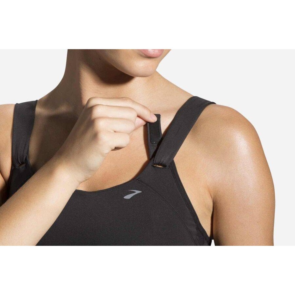Brooks Womens Jubralee Sports Bra Size 32D Black High Impact Running Unlined